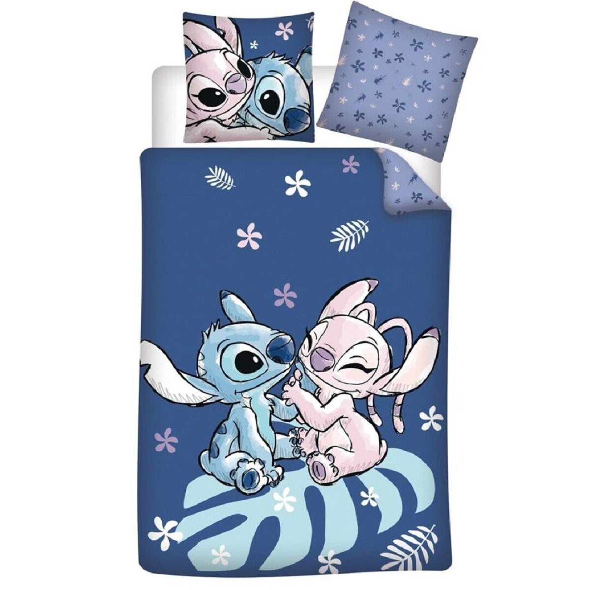 Lilo & Stitch Bettwäsche Set Bettbezug 140x200 cm + 65x65 cm Baumwoll-Mix