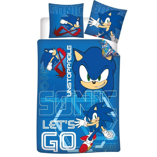 Sonic Bettwäsche-Set Poly-Baumwolle Decke & Kissenbezug 140x200 + 65x65 cm