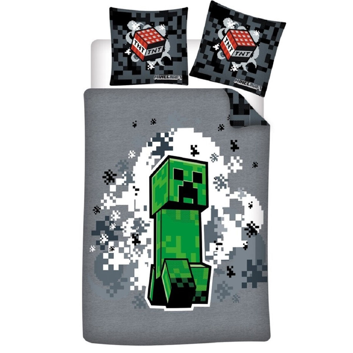 Minecraft Bettwäsche-Set Poly-Baumwolle Decke & Kissenbezug 140x200 + 65x65 cm