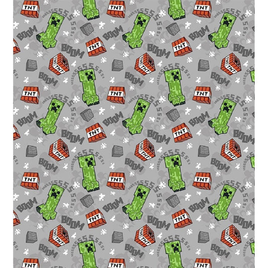 Minecraft Flanell Blanket 180x200 cm – Kuscheldecke für Kinderzimmer und Gamer Wohndecke