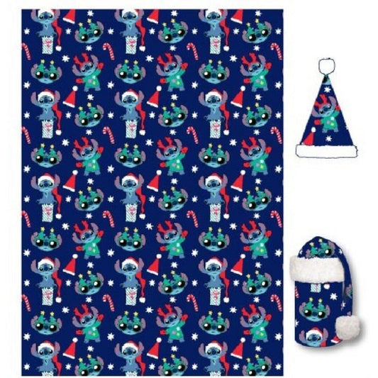 Lilo & Stitch Kuscheldecken-Set 100x140 cm – Flauschige Decke & warme Mütze