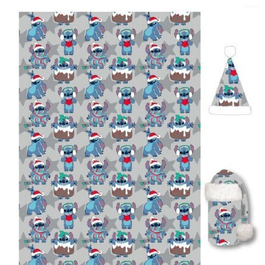 Lilo & Stitch Kuscheldecken-Set 100x140 cm Flauschige Decke & warme Mütze