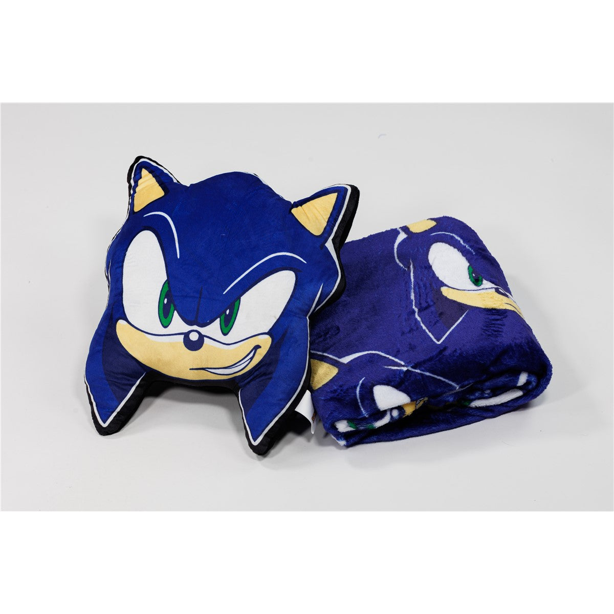 Sonic Kinder Kuschelset mit Kissen und Decke 100 × 140 cm für Schlafzimmer und Sofa