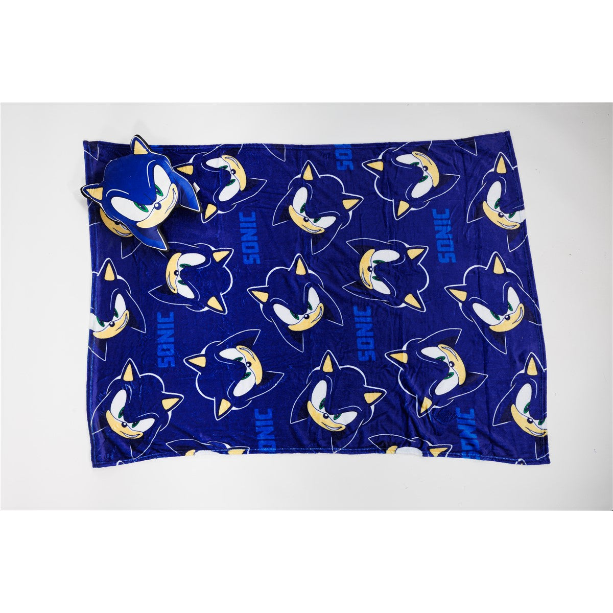 Sonic Kinder Kuschelset mit Kissen und Decke 100 × 140 cm für Schlafzimmer und Sofa