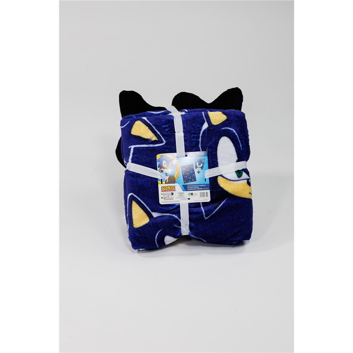 Sonic Kinder Kuschelset mit Kissen und Decke 100 × 140 cm für Schlafzimmer und Sofa