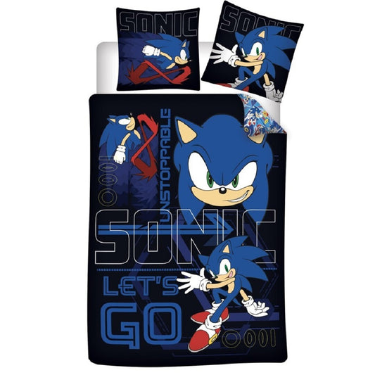 Sonic Bettwäsche-Set Poly-Baumwolle Decke & Kissenbezug 140x200 + 65x65 cm
