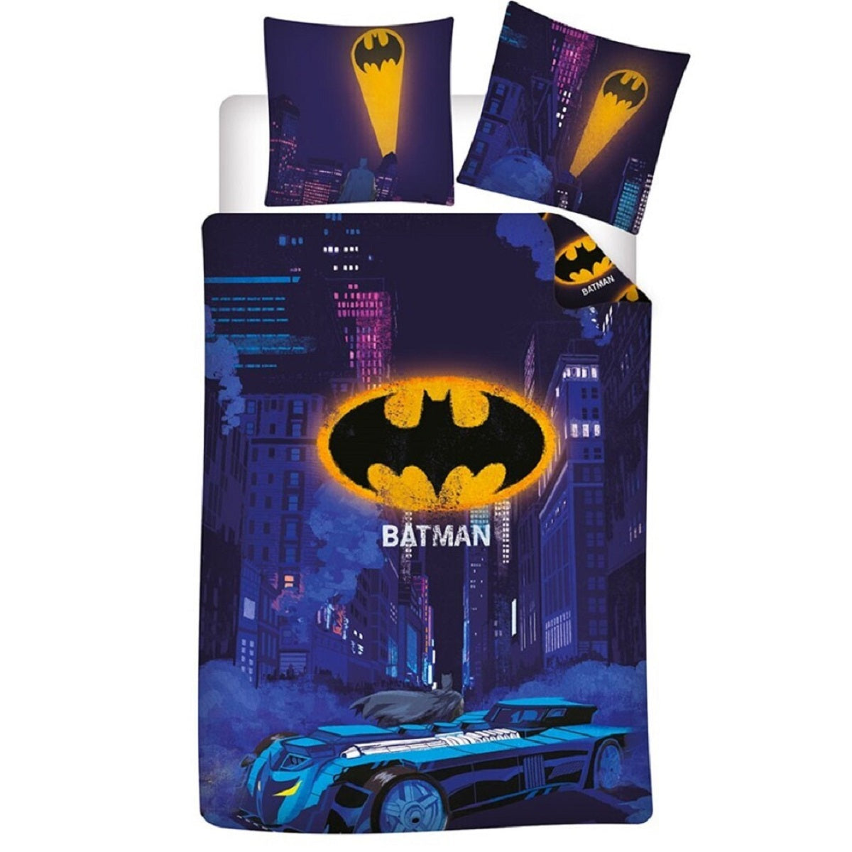 Batman Bettwäsche-Set Poly-Baumwolle Decke & Kissenbezug 140x200 + 65x65 cm