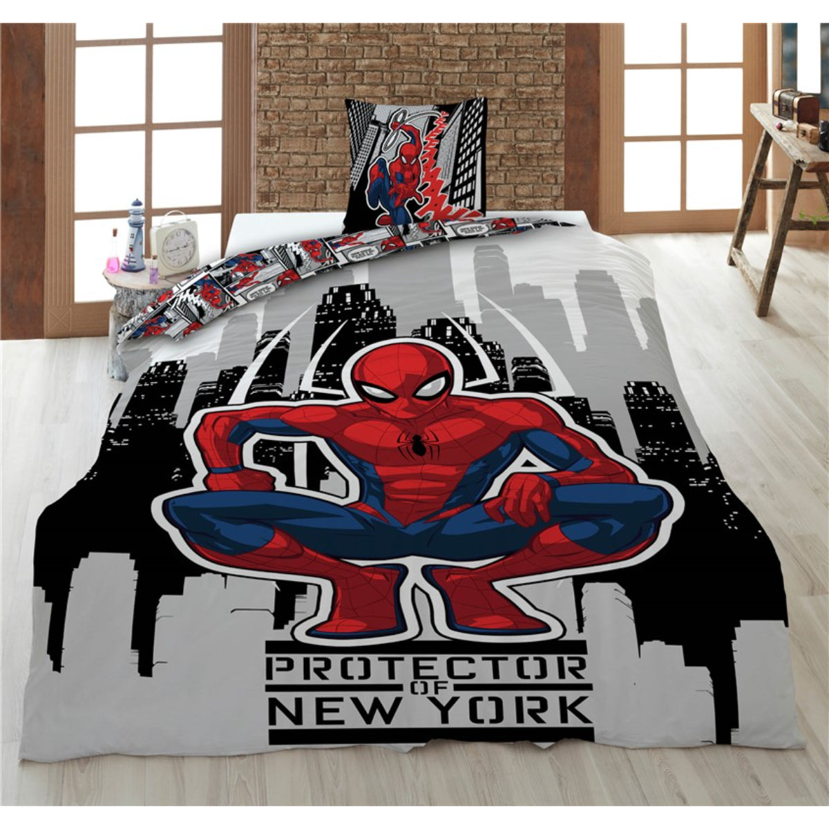 Marvel Spiderman Bettwäsche Set 140 × 200 cm mit Kissenbezug 65x65 cm