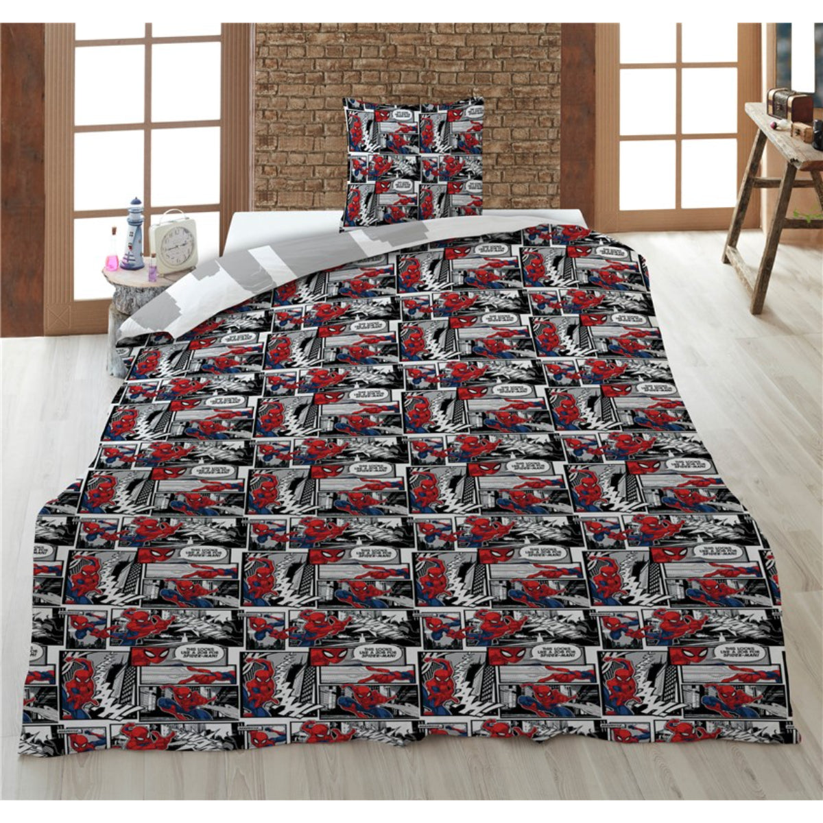 Marvel Spiderman Bettwäsche Set 140 × 200 cm mit Kissenbezug 65x65 cm