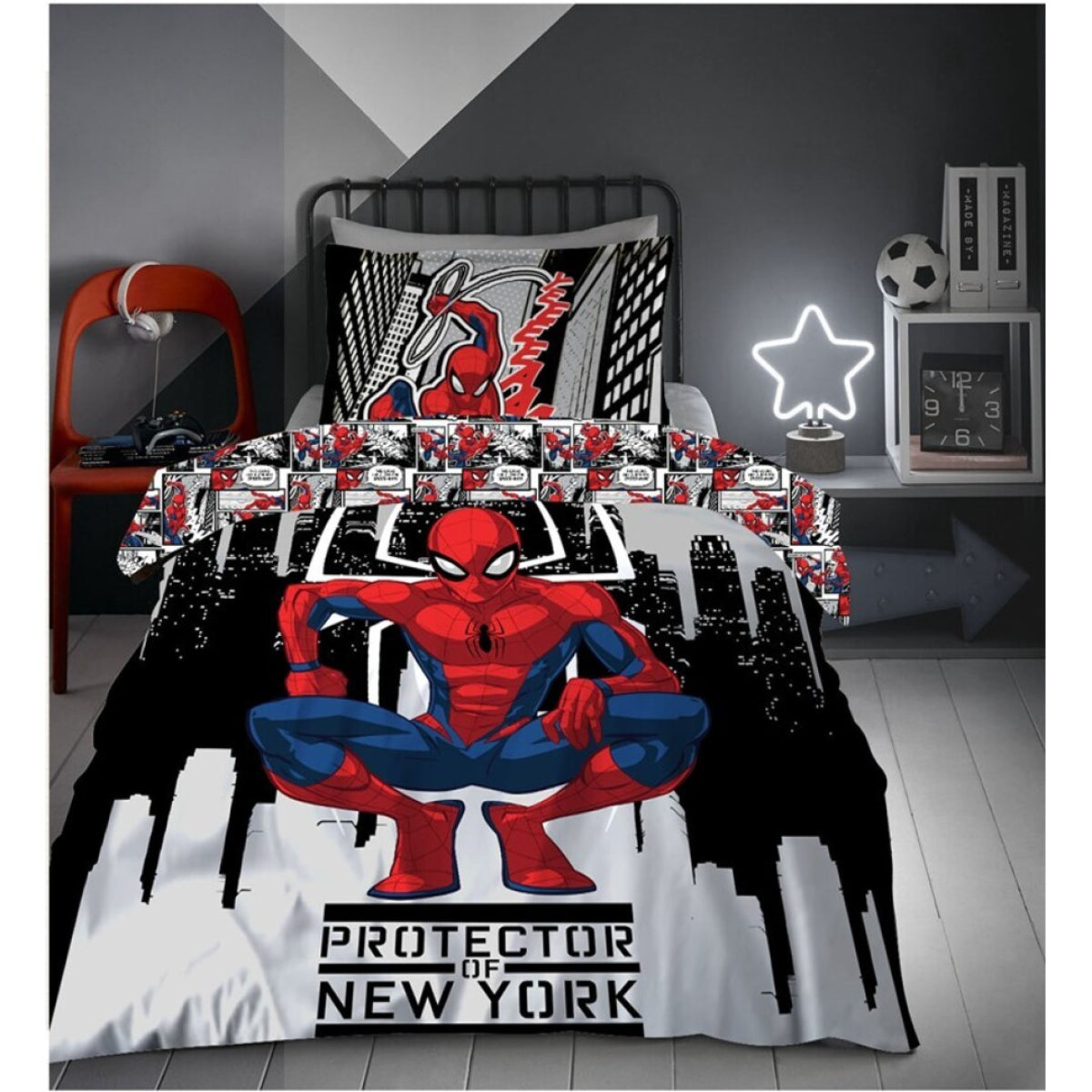 Marvel Spiderman Bettwäsche Set 140 × 200 cm mit Kissenbezug 65x65 cm