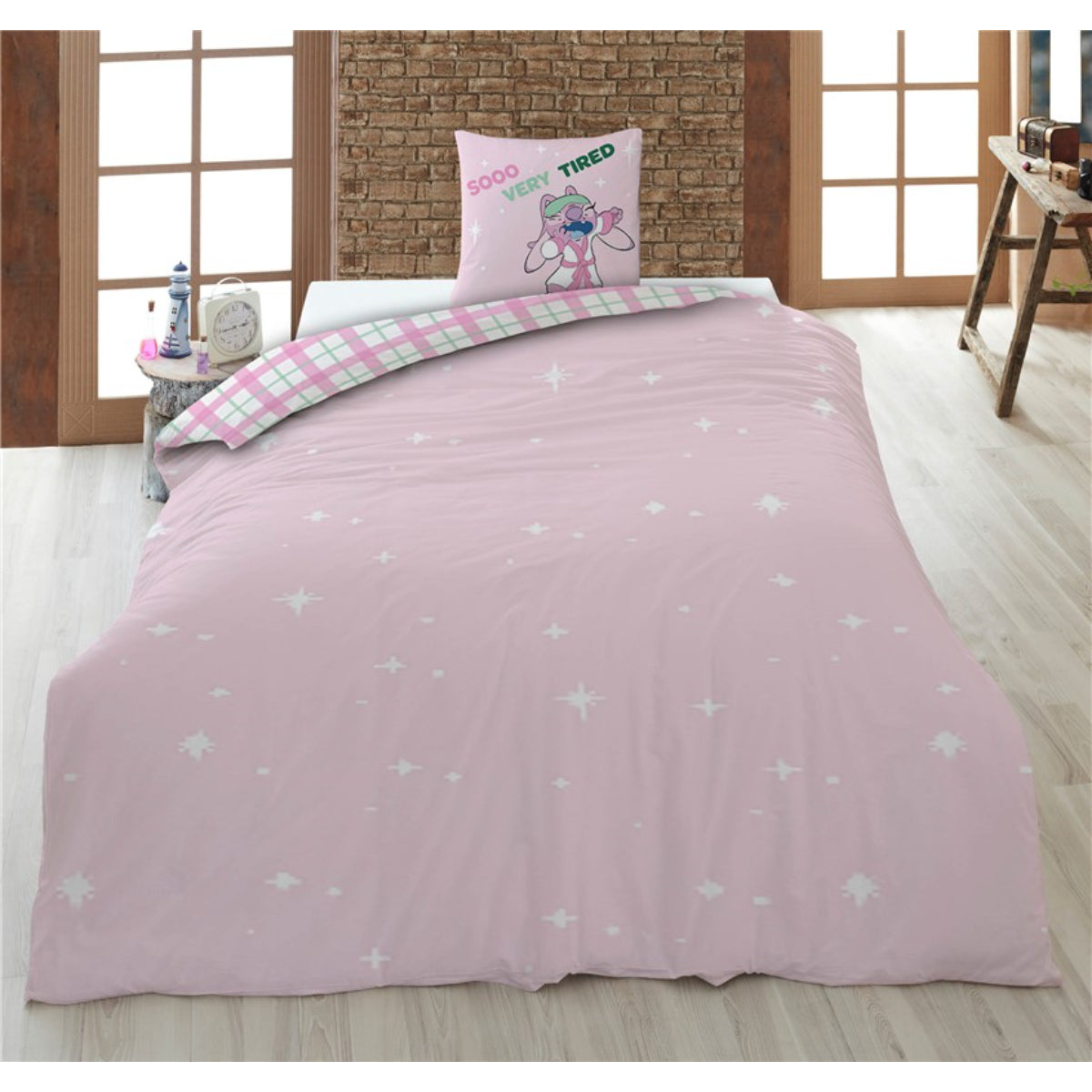 Disney Stitch Bettwäsche 140x200 cm + Kissen 65x65 cm Polycotton