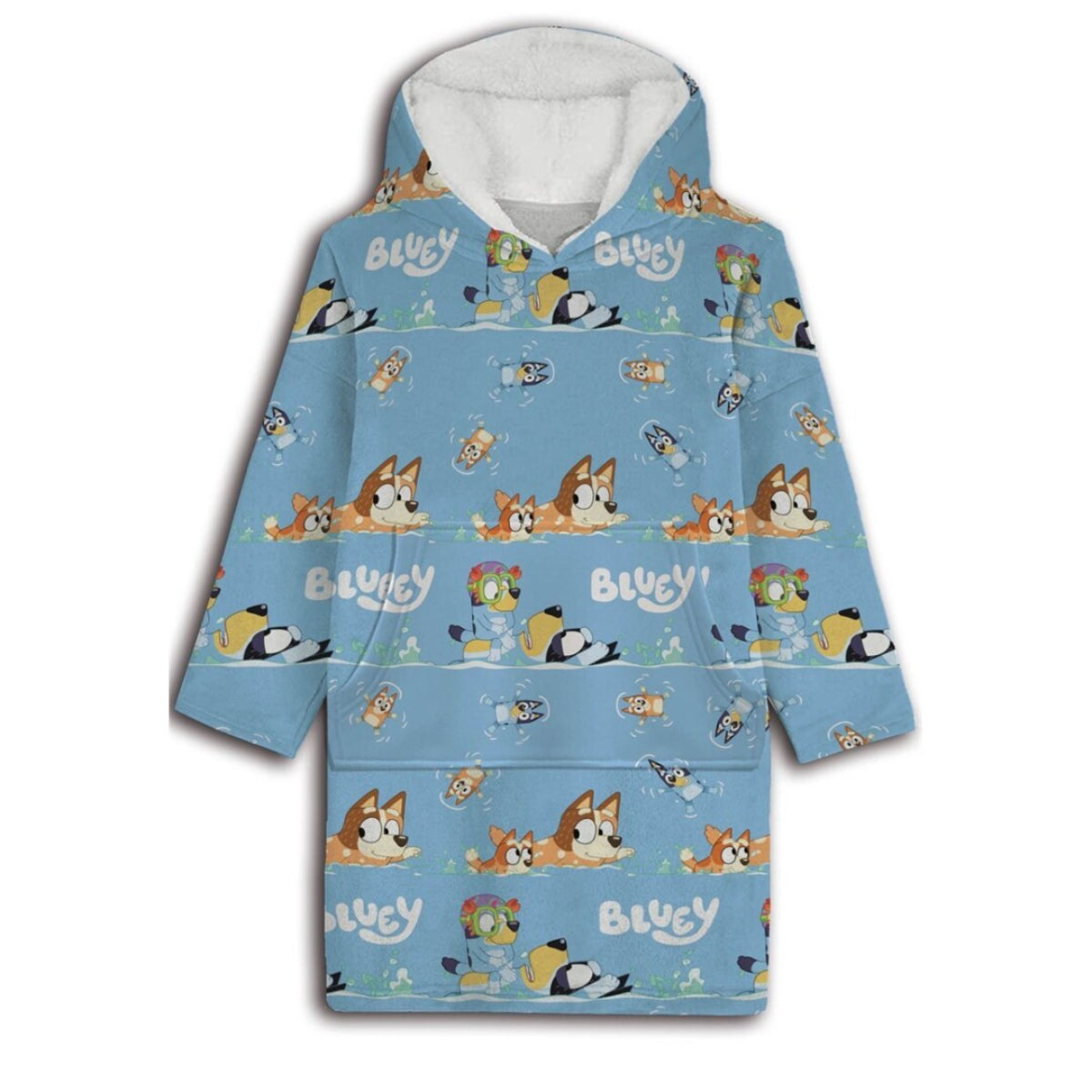 Bluey Sweat Poncho Kinder 7-14 Jahre Kapuzenponcho Kuschel Fleece