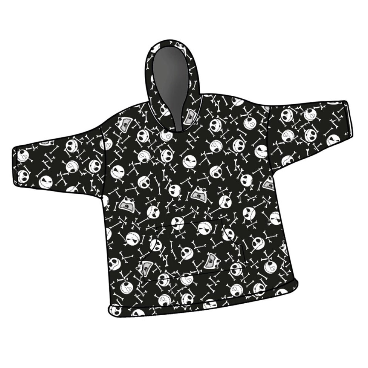 Disney Jack Skellington Poncho Sweat Hoodie Decke Weihnachten für Erwachsene
