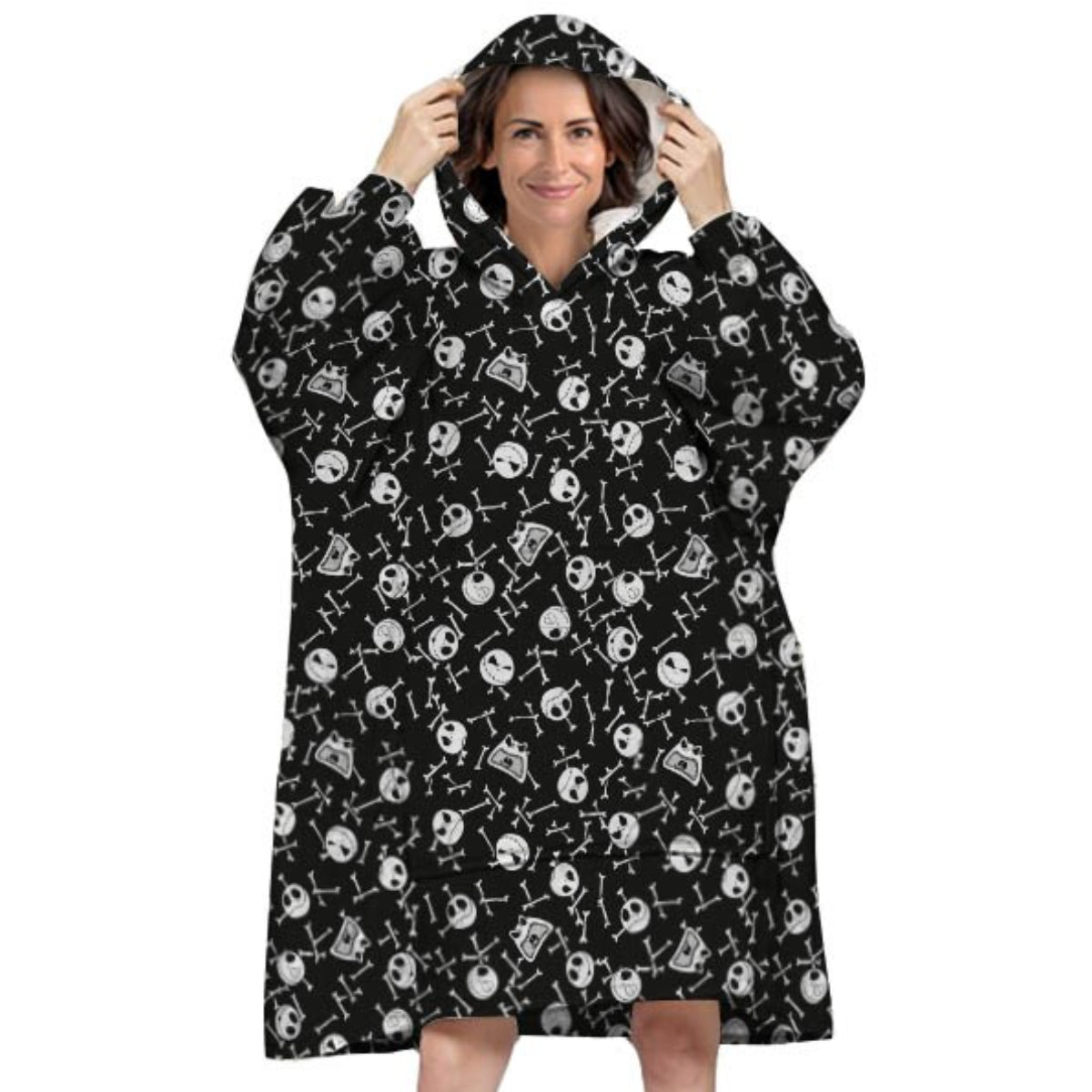 Disney Jack Skellington Poncho Sweat Hoodie Decke Weihnachten für Erwachsene