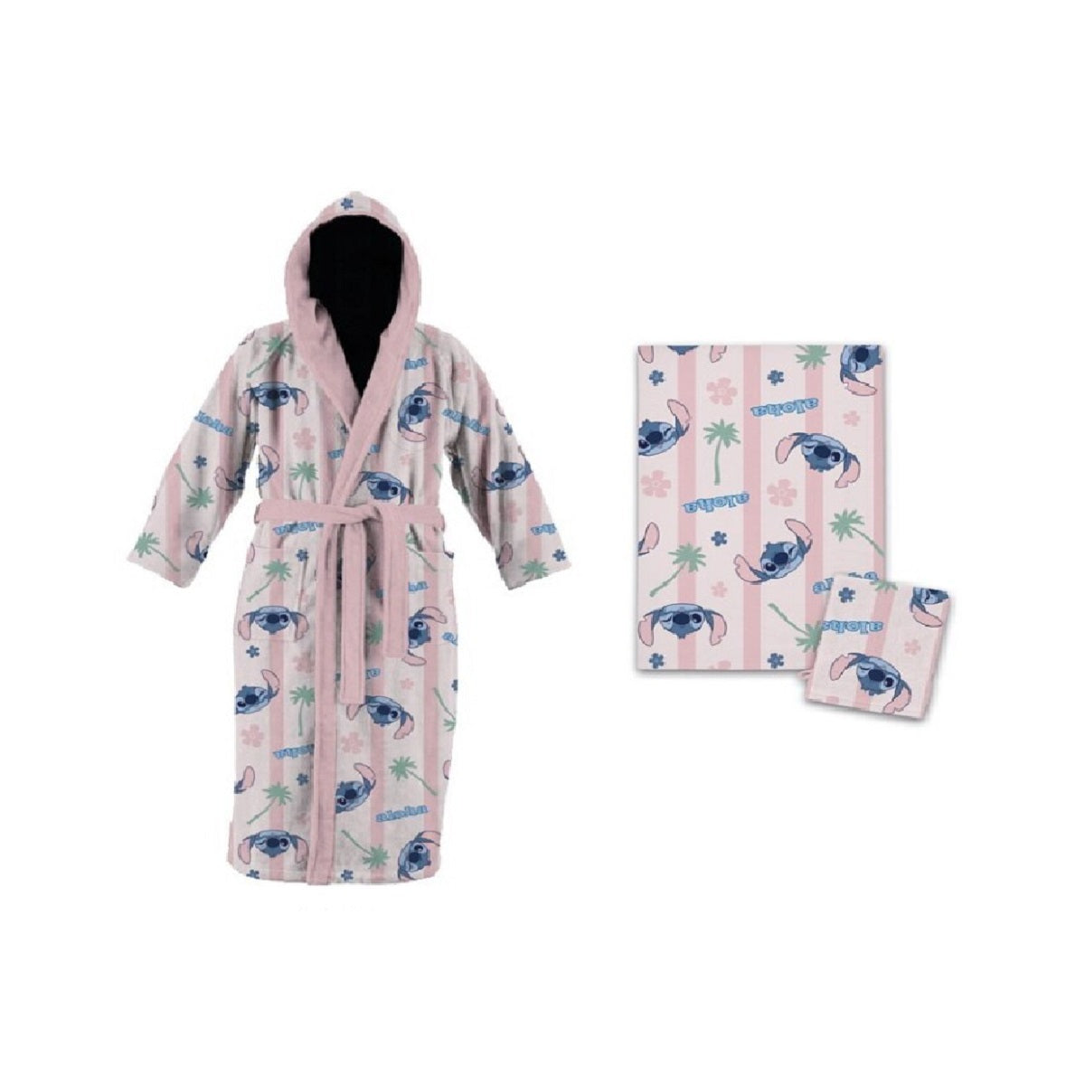 Disney Lilo & Stitch Bade Set für Kinder Bademantel Handtuch und Waschhandschuh