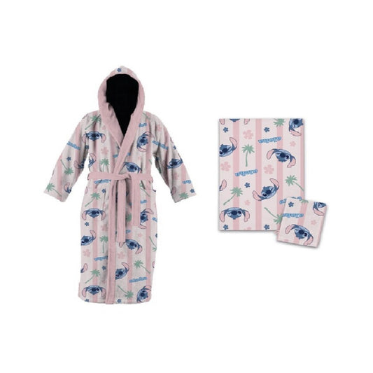 Disney Lilo & Stitch Bade Set für Kinder Bademantel Handtuch und Waschhandschuh