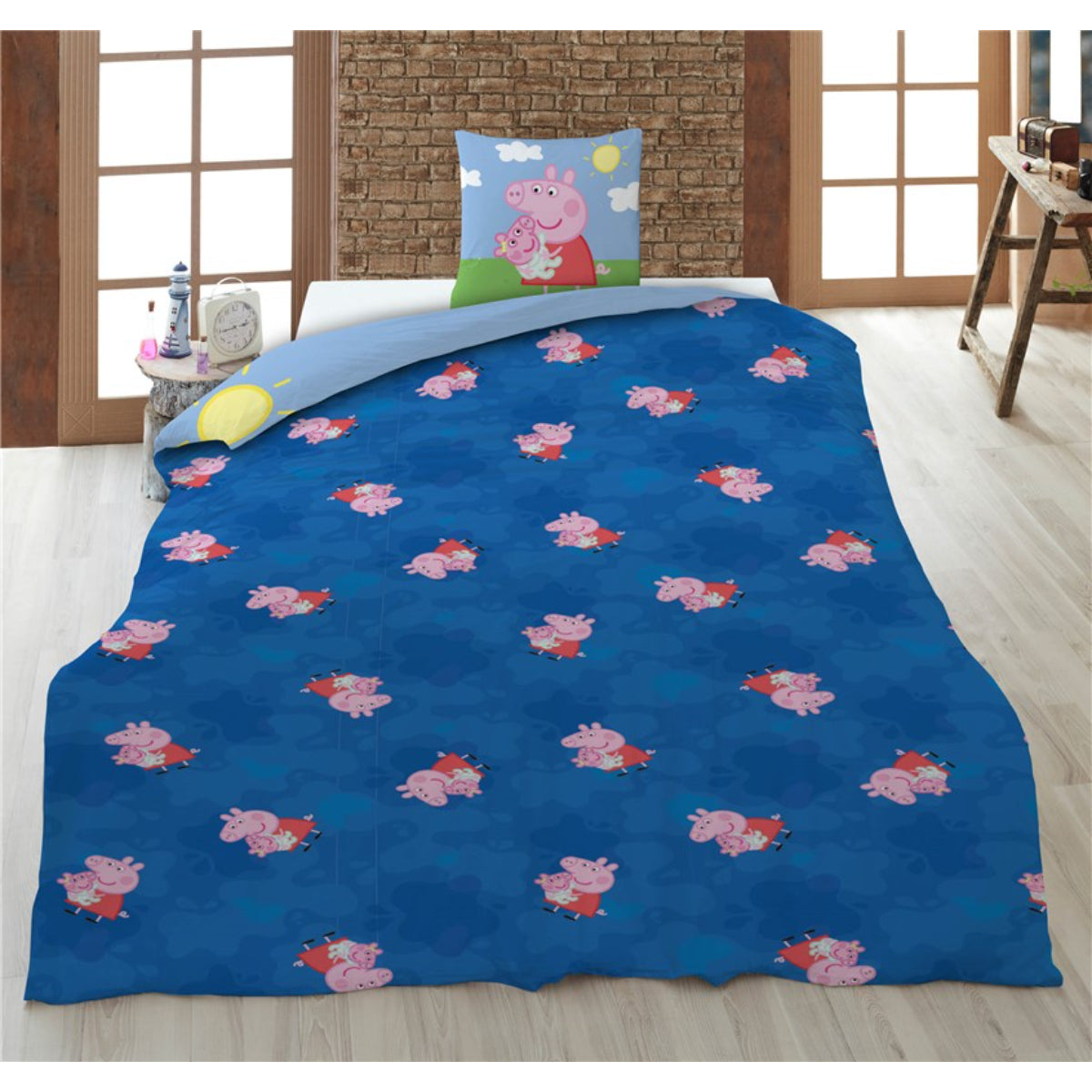 Peppa Pig Bettwäsche Set 140 × 200 cm mit Kissenbezug 65x65 cm