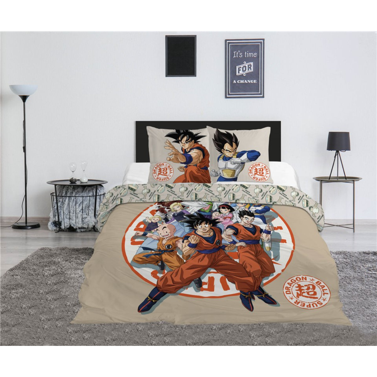 Dragon Ball Z Bettwäsche Set 240 × 220 cm + 65x65 cm mit zwei Kissenbezügen