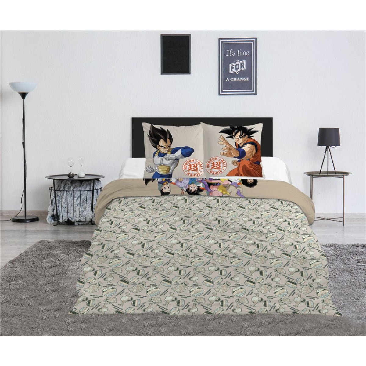 Dragon Ball Z Bettwäsche Set 240 × 220 cm + 65x65 cm mit zwei Kissenbezügen