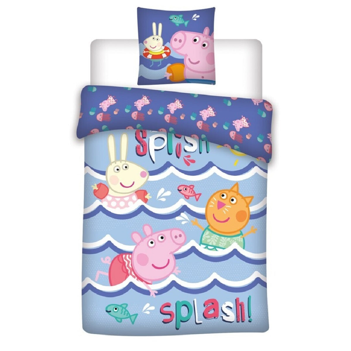Peppa Pig Bettwäsche Set 140 × 200 cm mit Kissenbezug 65x65 cm