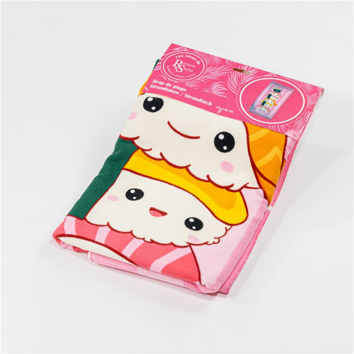 Kawaii Strandtuch 70 × 140 cm leicht und schnelltrocknend