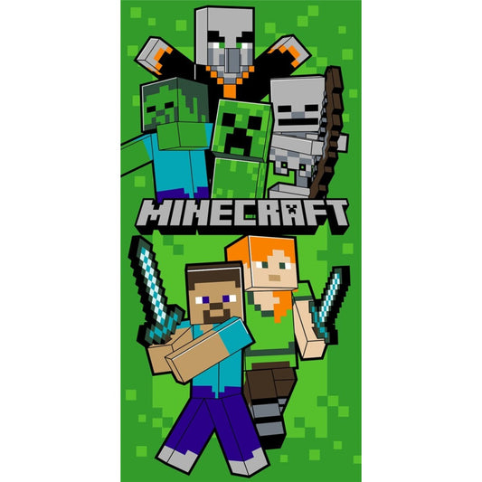 Minecraft Strandtuch 70 × 140 cm leicht und schnelltrocknend