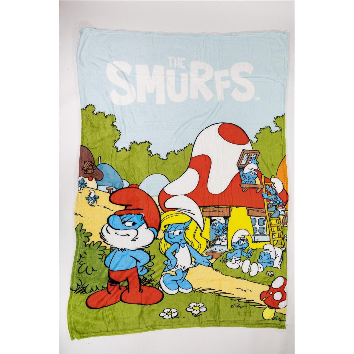 Die Schlümpfe Warm Decke 110 × 150 cm Wohndecke Flanell für Alltag und Entspannung