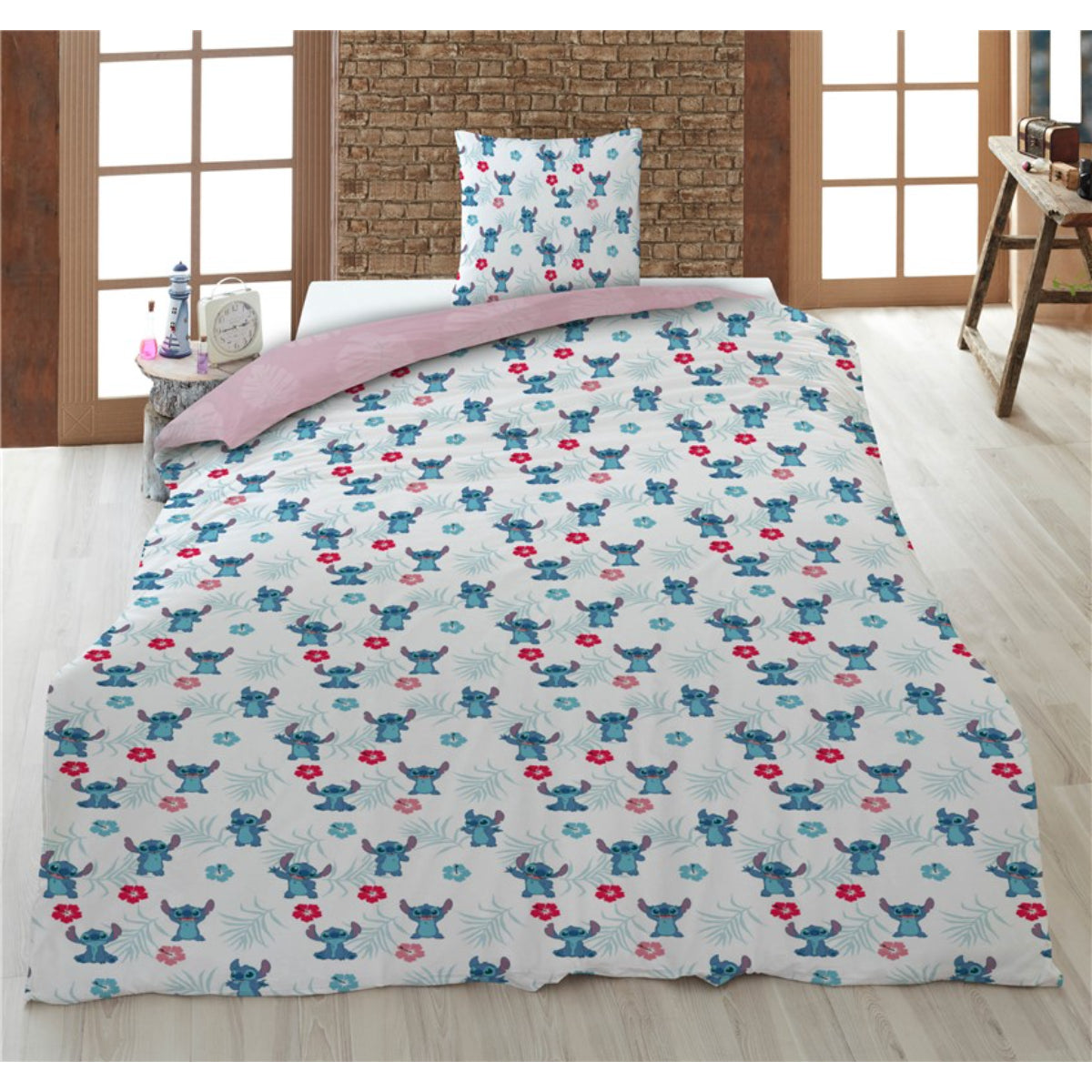 Disney Stitch Bettwäsche Kinder Bettbezug Kissenbezug Schlafzimmerset 140x200 65x65 cm