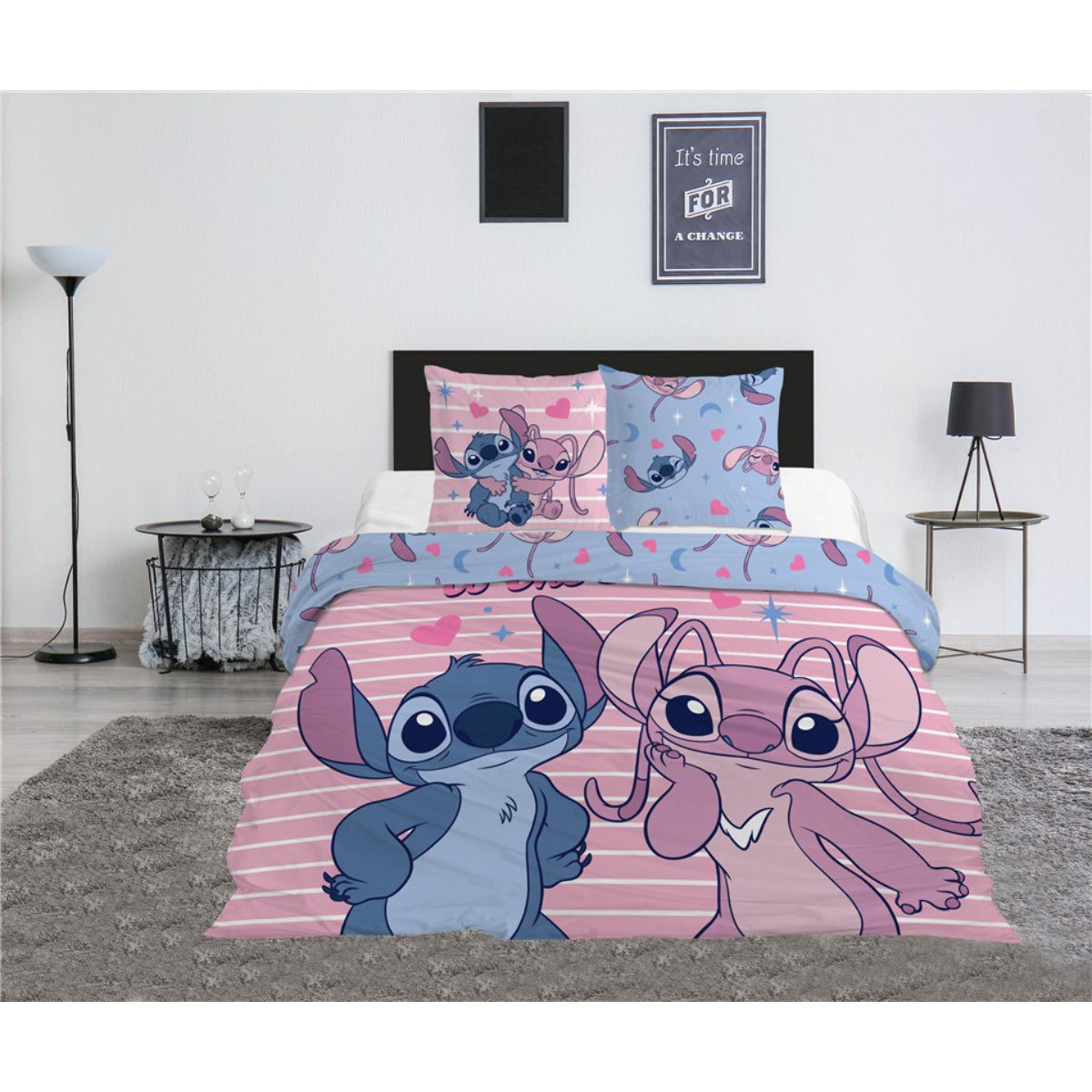 Disney Stitch Bettwäsche Set Kinder Bettbezug Kissenbezüge Polycotton 240x220 2x65x65 cm