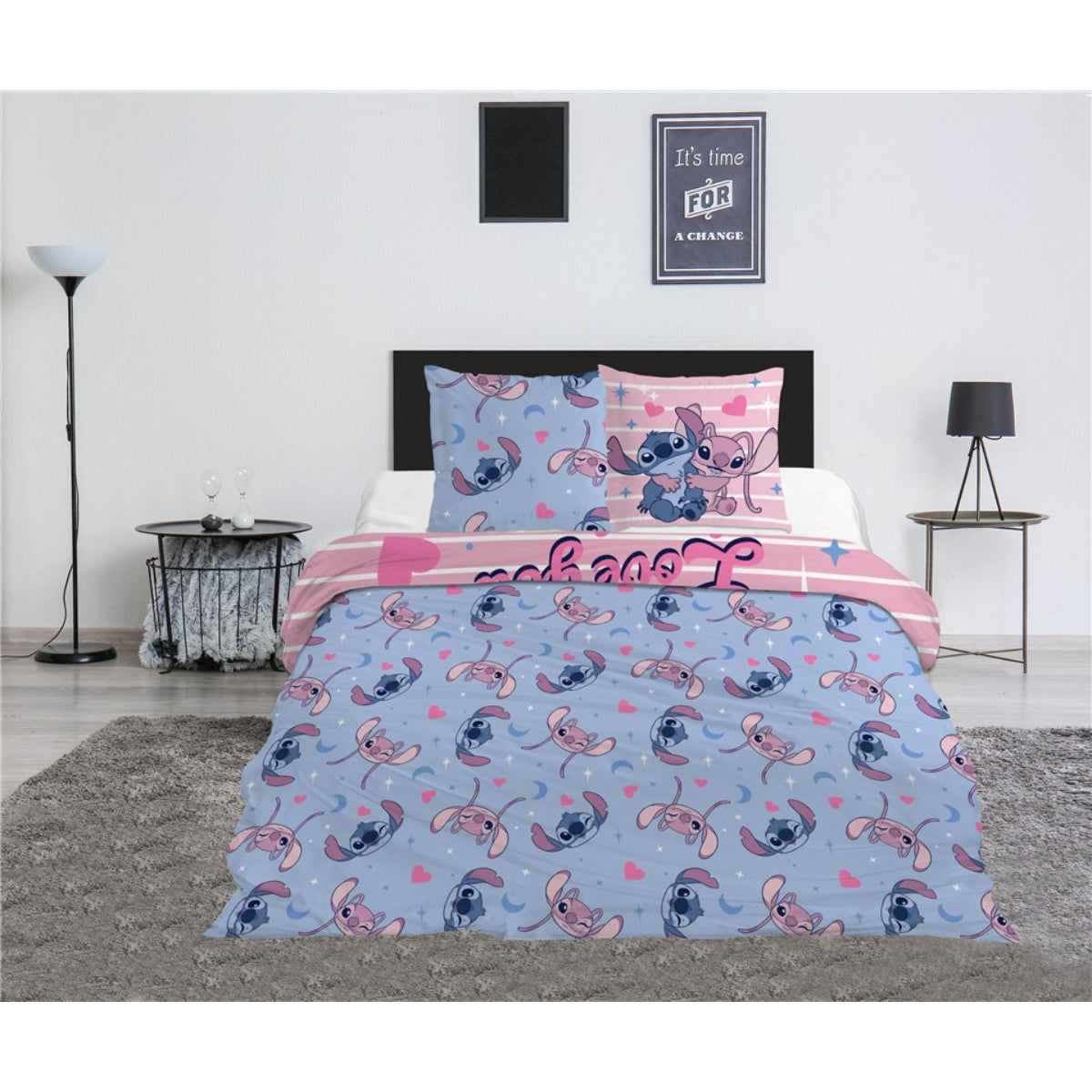 Disney Stitch Bettwäsche Set Kinder Bettbezug Kissenbezüge Polycotton 240x220 2x65x65 cm