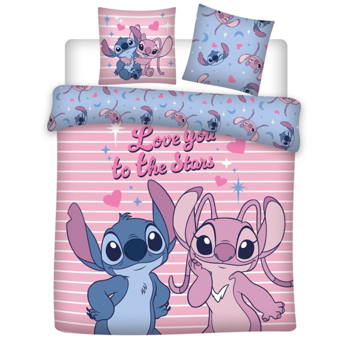 Disney Stitch Bettwäsche Set Kinder Bettbezug Kissenbezüge Polycotton 240x220 2x65x65 cm