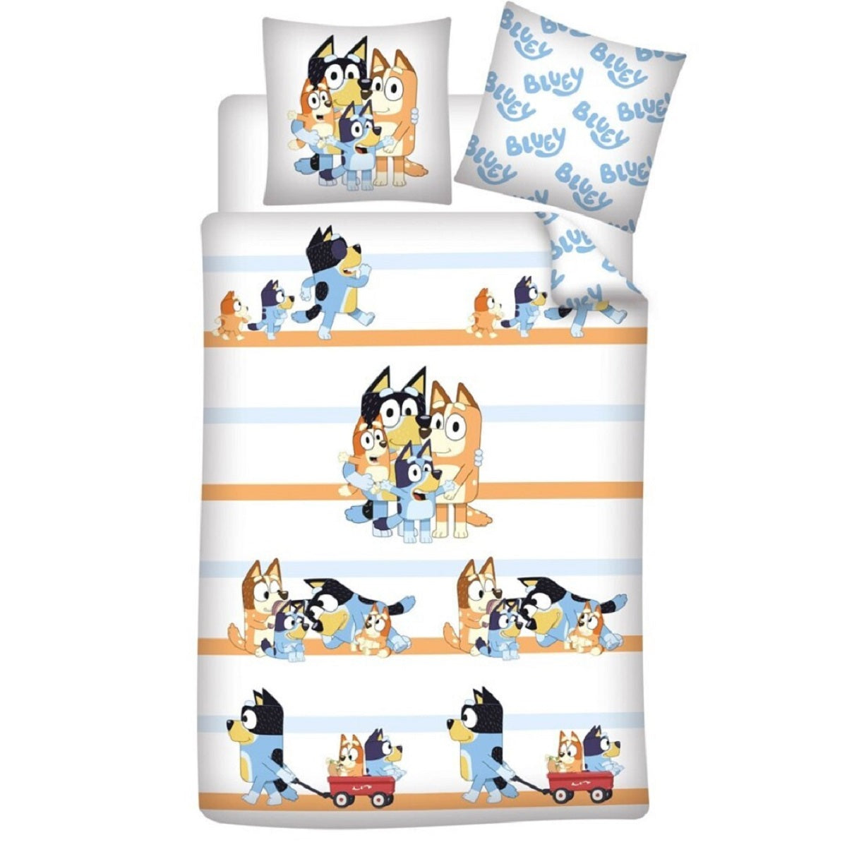 Bluey Bettwäsche Set 140x200 cm Baumwolle Kinder Jungen Mädchen