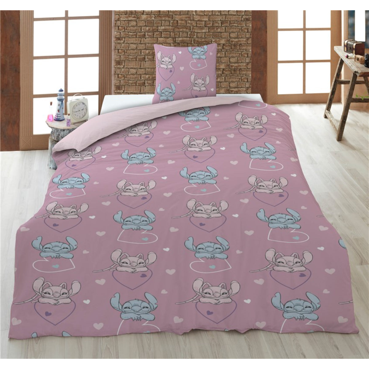 Disney Stitch Bettwäsche Set 140 × 200 cm mit Kissenbezug 65 × 65 cm für Kinderzimmer