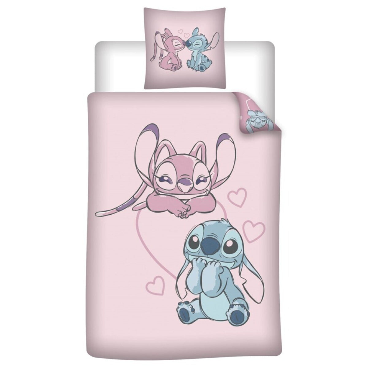 Disney Stitch Bettwäsche Set 140 × 200 cm mit Kissenbezug 65 × 65 cm für Kinderzimmer