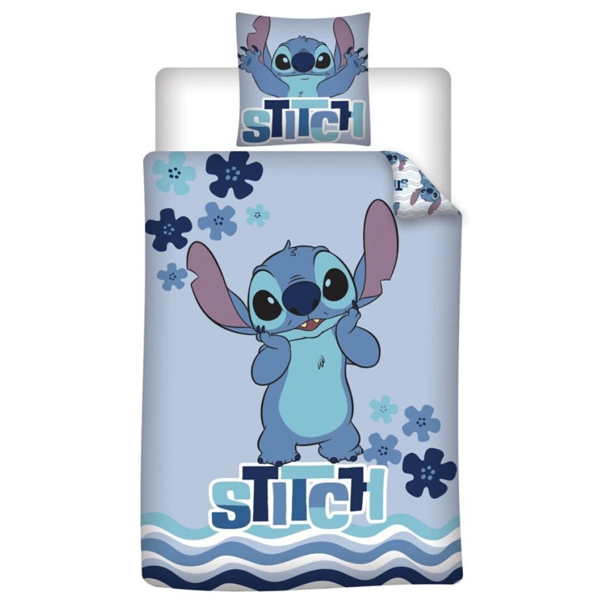 Disney Stitch Flanell Bettwäsche Set 140 × 200 cm mit Kissenbezug 65 × 65 cm für Kinderzimmer