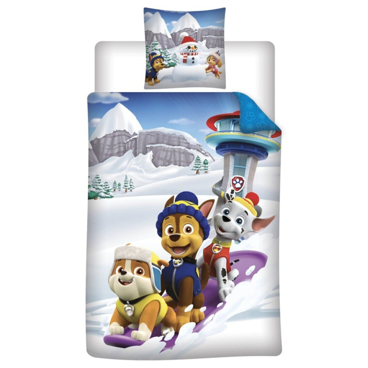 Paw Patrol Flanell Bettwäsche Set 140 × 200 cm mit Kissenbezug 65 × 65 cm für Kinderzimmer