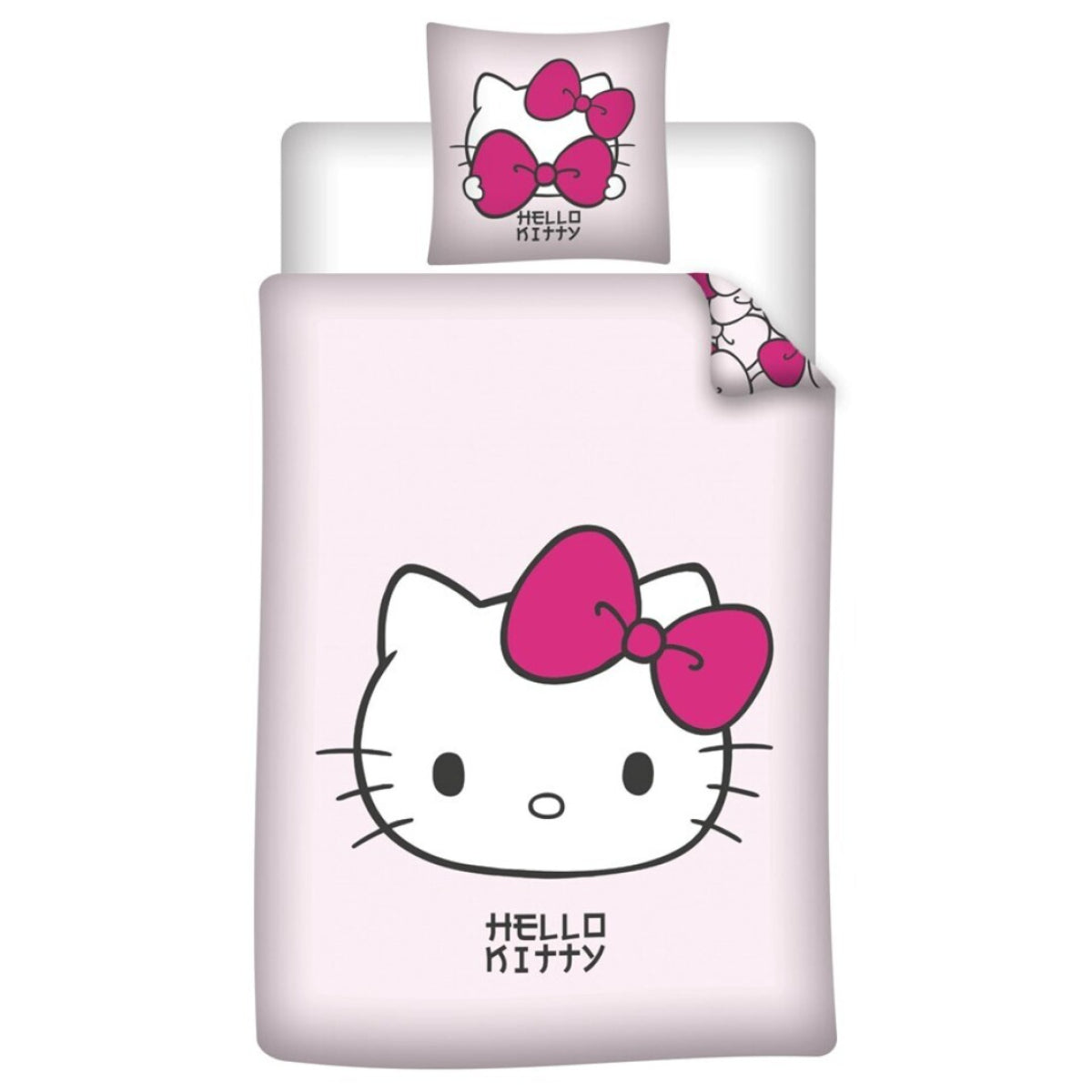 Sanrio Hello Kitty Bettbezug Set 140 × 200 cm mit Kissenhülle 65 × 65 cm für Kinderzimmer