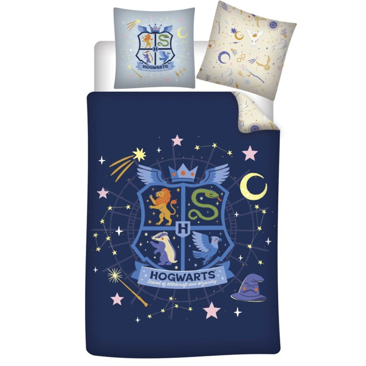 Harry Potter Bettwäsche Set 140 × 200 cm mit Kissenbezug 65 × 65 cm für Schlafzimmer