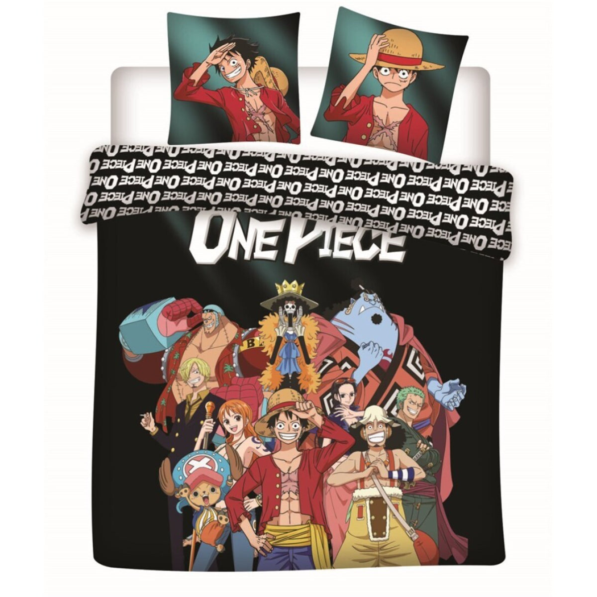 One Piece Bettbezug Set 240 × 220 cm mit 2 Kissenhüllen 65 × 65 cm für große Betten