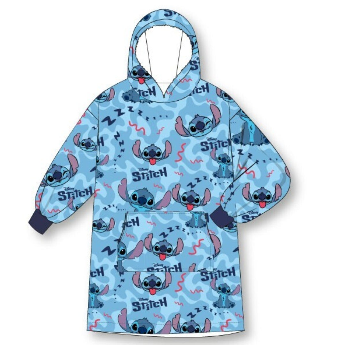 Disney Stitch Sweat Poncho Erwachsene Onesize für Zuhause Freizeit gemütliche Abende