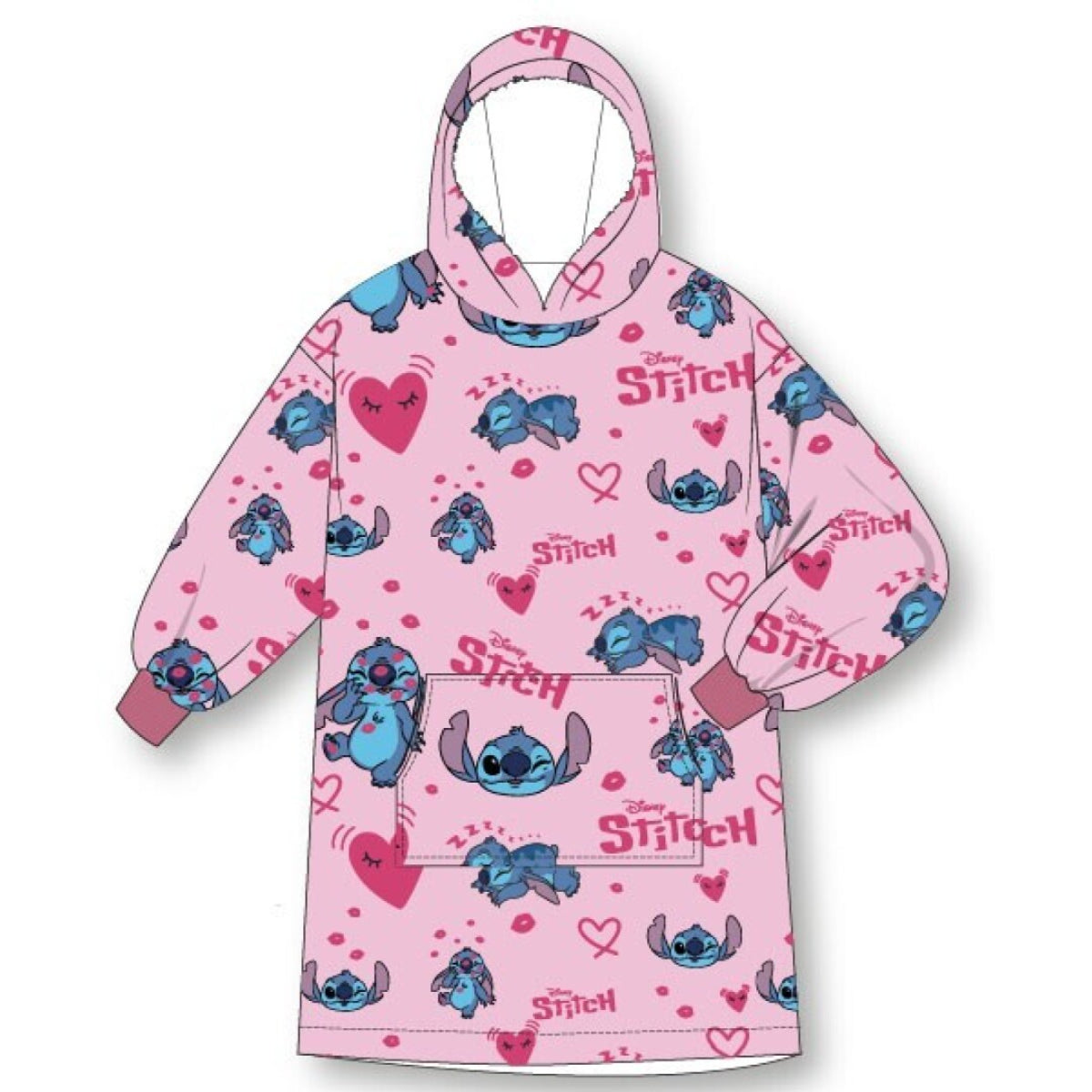 Disney Stitch Kinder Poncho Onesize für 7–14 Jahre Zuhause Freizeit Reisen gemütliche Stunden