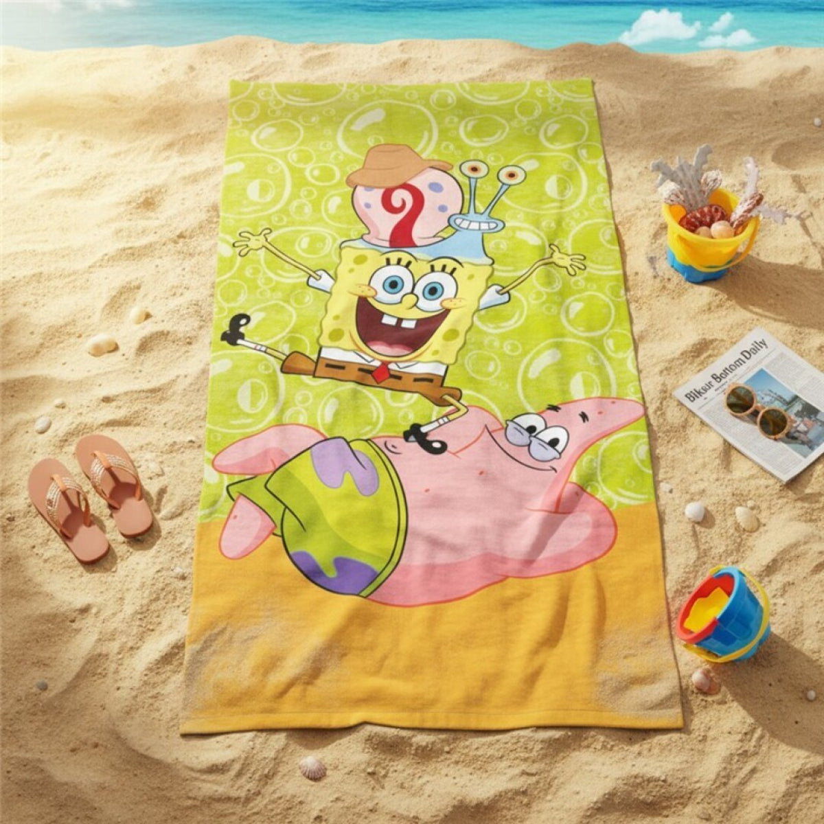 SpongeBob Baumwolle Strandtuch 70 × 140 cm für Schwimmbad Strand Reisen und Zuhause