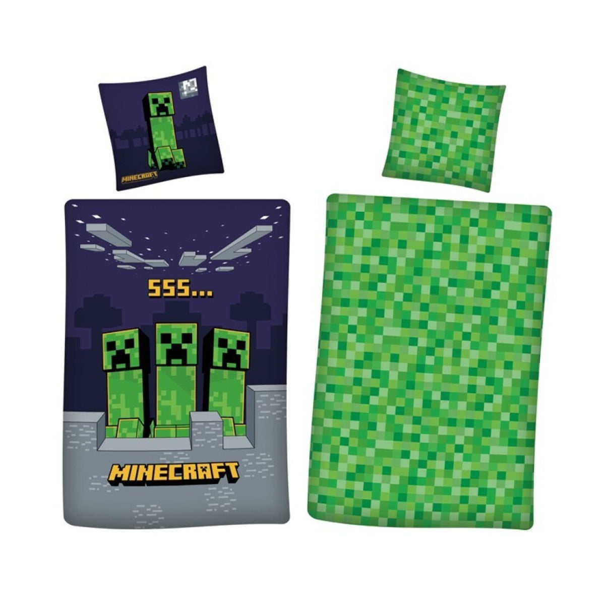 Minecraft Kinder Bettwäsche 135 × 200 cm mit 80 × 80 cm Kissenbezug für Schlafzimmer