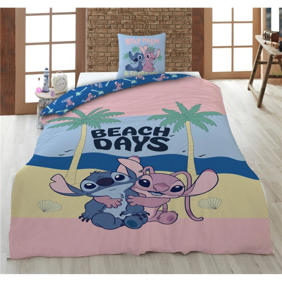 Disney Stitch Baumwolle Bettwäsche Set 135 × 200 cm mit Kissenbezug 80 × 80 cm für Kinderzimmer