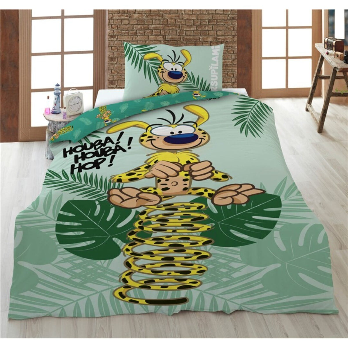 Marsupilami Baumwolle Bettwäsche Set 160 × 210 cm mit Kissenbezug 65 × 100 cm für Schlafzimmer