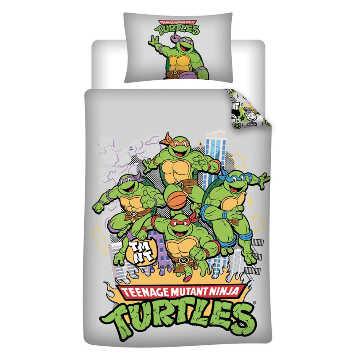 Ninja Turtles Baumwolle Bettwäsche Set 160 × 210 cm mit Kissenbezug 65 × 100 cm für Schlafzimmer