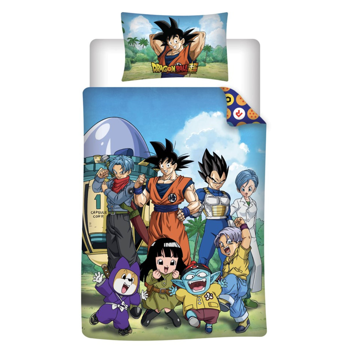 Dragon Ball Z Baumwolle Bettwäsche Set 160 × 210 cm mit Kissenbezug 65 × 100 cm für Schlafzimmer