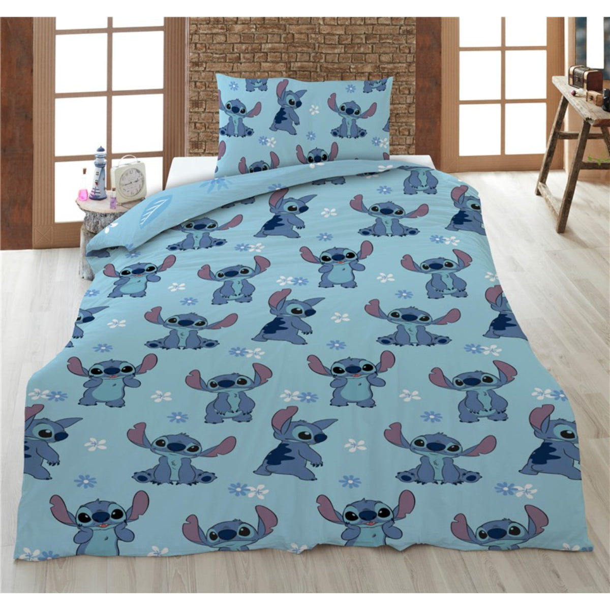 Disney Stitch Baumwolle Bettwäsche Set 160 × 210 cm Kissenbezug 65 × 100 cm Schlafzimmer