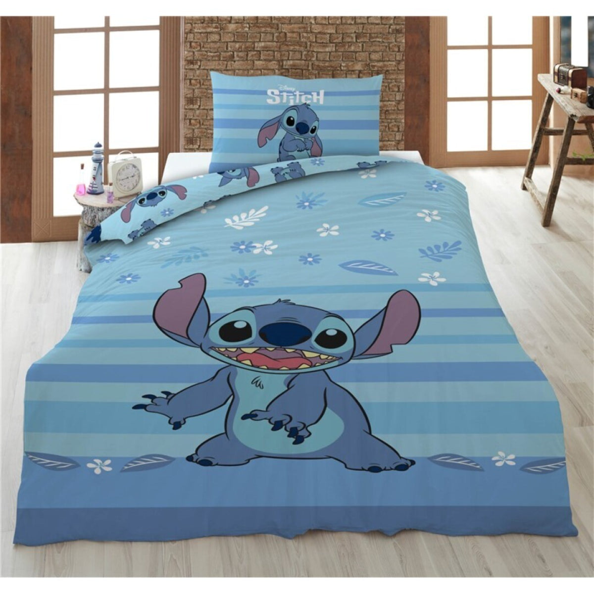 Disney Stitch Baumwolle Bettwäsche Set 160 × 210 cm Kissenbezug 65 × 100 cm Schlafzimmer