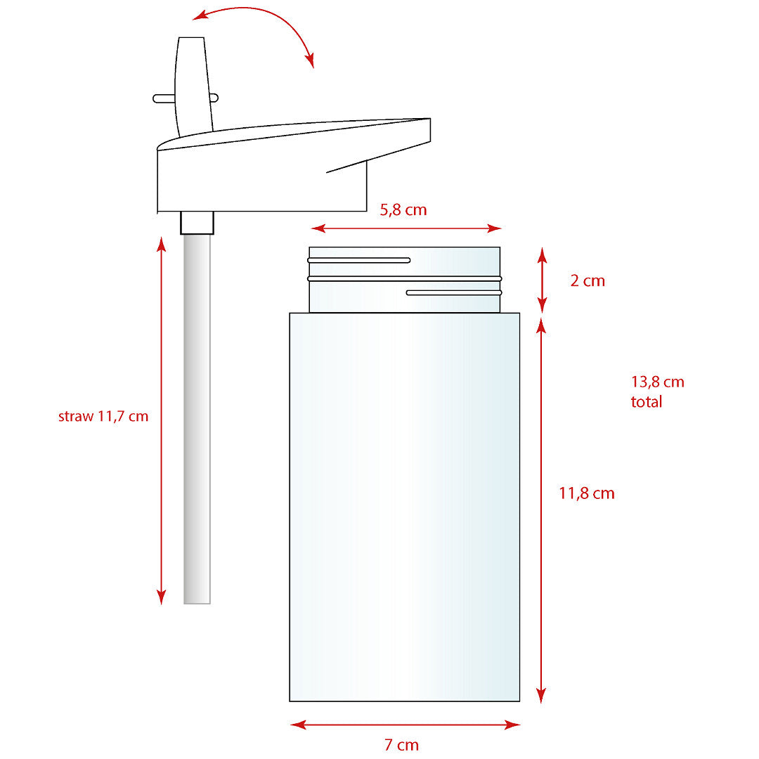 Woezel & Pip Trinkflasche – Ideal für unterwegs, 450ml mit Strohhalm und Griff